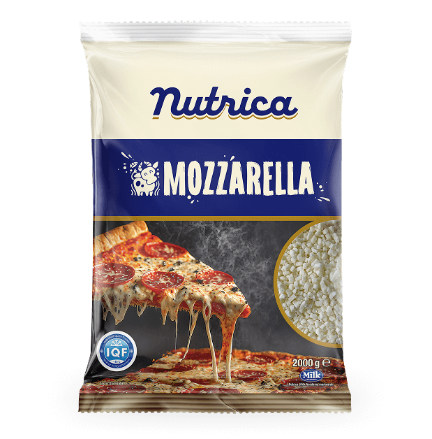 2 kg IQF Teknolojisiyle hızlı <br/>dondurulmuş -18 donuk <br/>küp ve blok Mozzarella,