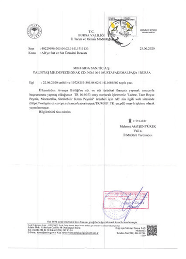 AB İhracat Onayı