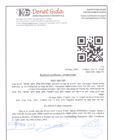 Kosher Sertifikası 