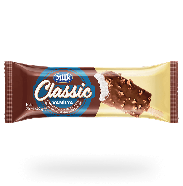 CLASSIC FINDIK PARÇALI, KAKAOLU SOS KAPLI, VANİLYA AROMALI BİTKİSEL YAĞLI SÜTLÜ BUZ